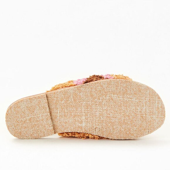 NWOT Free People Yuma woven "shag" peep toe sandal mules, 41 - Picture 5 of 16